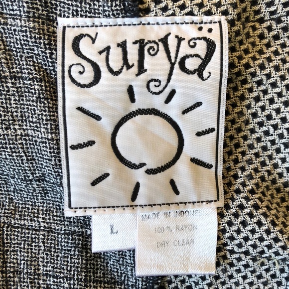 SURYA Size Large Ladies Top Art To Wear Mixed Media Tunic Lagenlook Beaded Craft - Picture 7 of 14